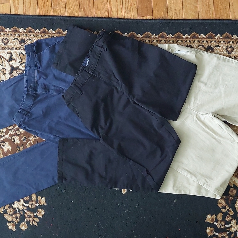 🎒Bundle 4 pack Place Khaki uniform straight leg pants;16 Plus,Navy, Black, Khak